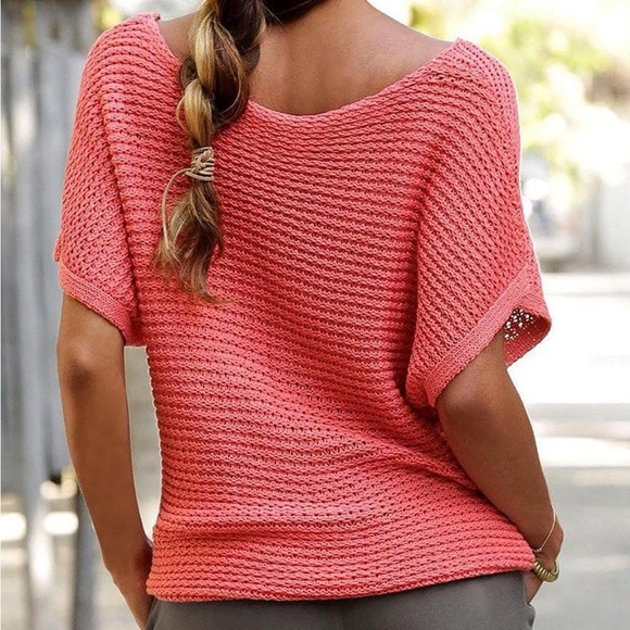 S/M/L TommyBahama Top Rib Fabric RoundNeck Short Sleeve Summer/Spring Cute Fancy - Picture 3 of 7